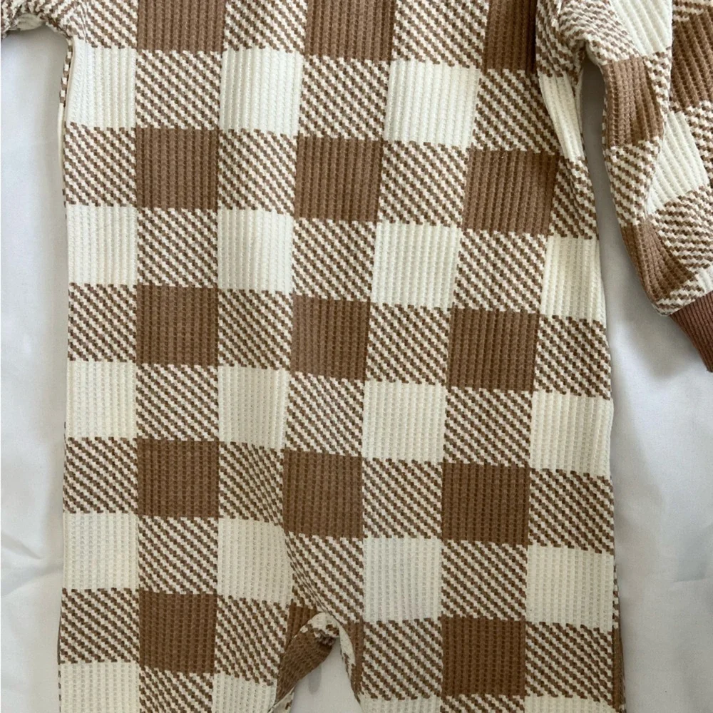 Grayson Collective Brown and White Checkered Kids One Piece Size 18 Months